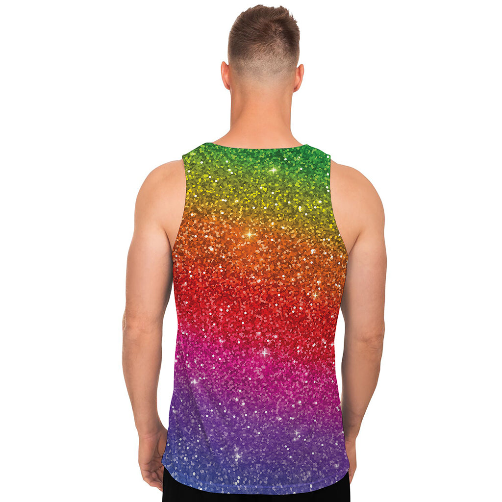 Rainbow Glitter Artwork Print (NOT Real Glitter) Men's Tank Top