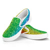Rainbow Glitter Print White Slip On Shoes