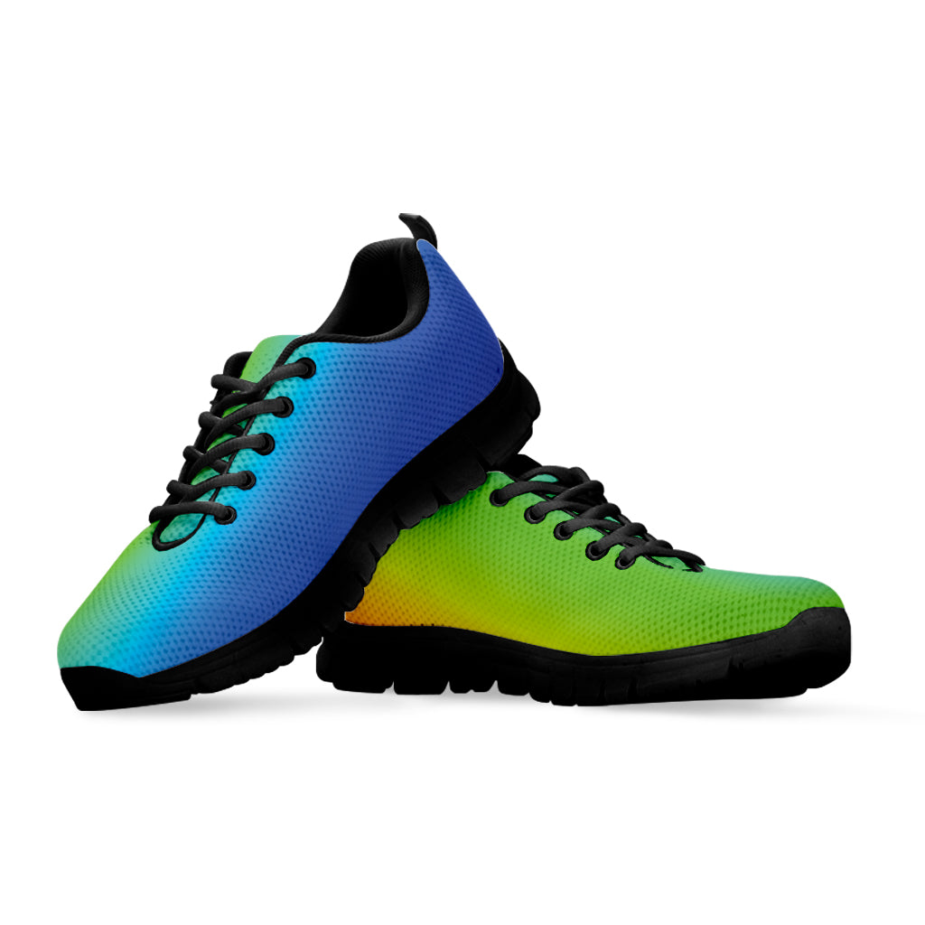 Rainbow Gradient Print Black Sneakers