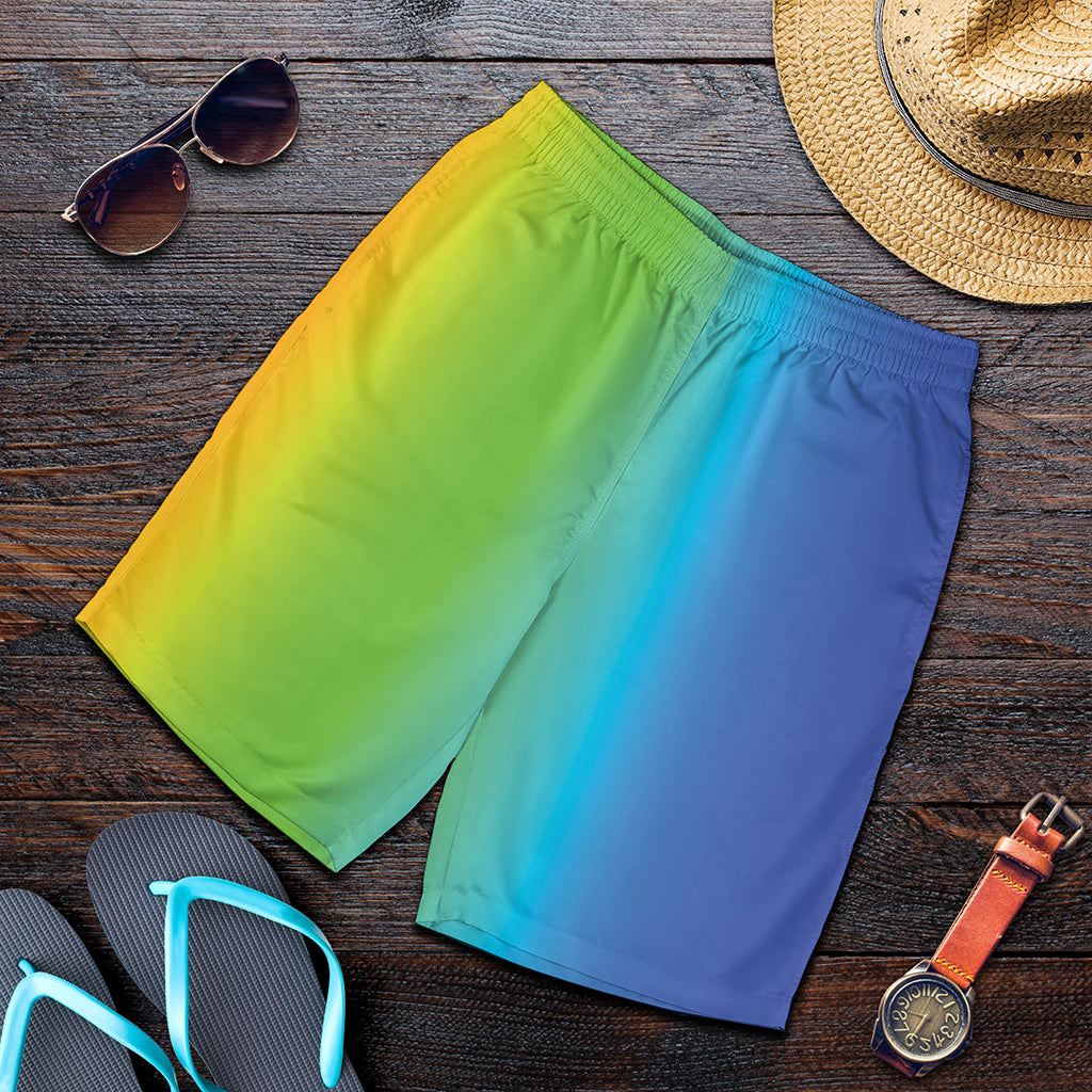 Rainbow Gradient Print Men's Shorts