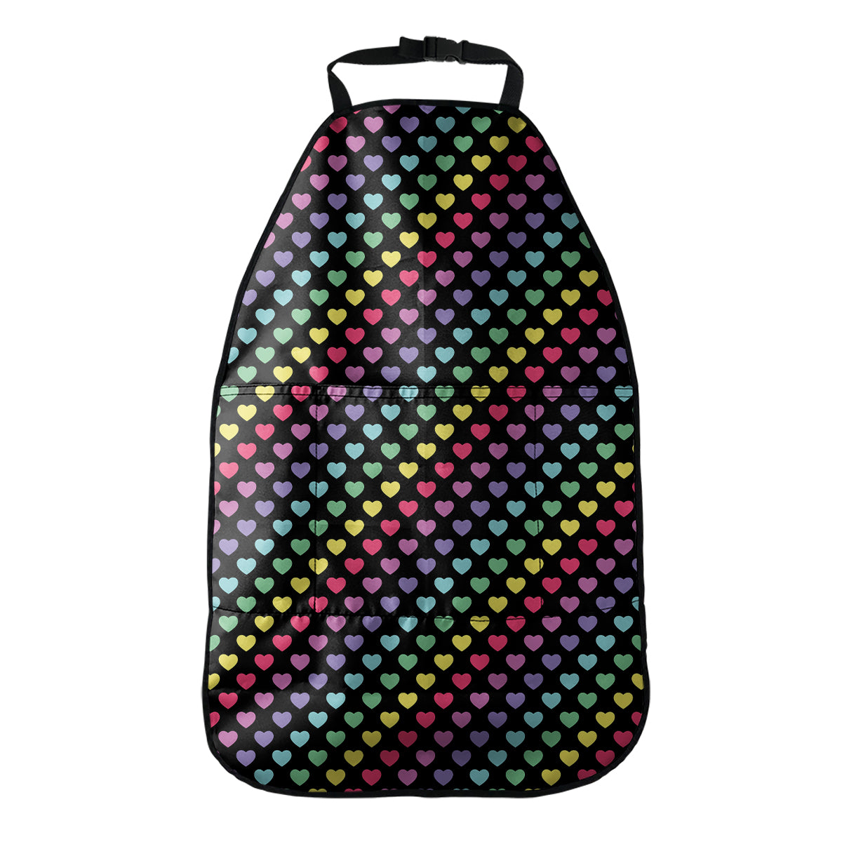 Rainbow Heart Pattern Print Car Seat Organizers
