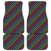 Rainbow Heart Pattern Print Front and Back Car Floor Mats