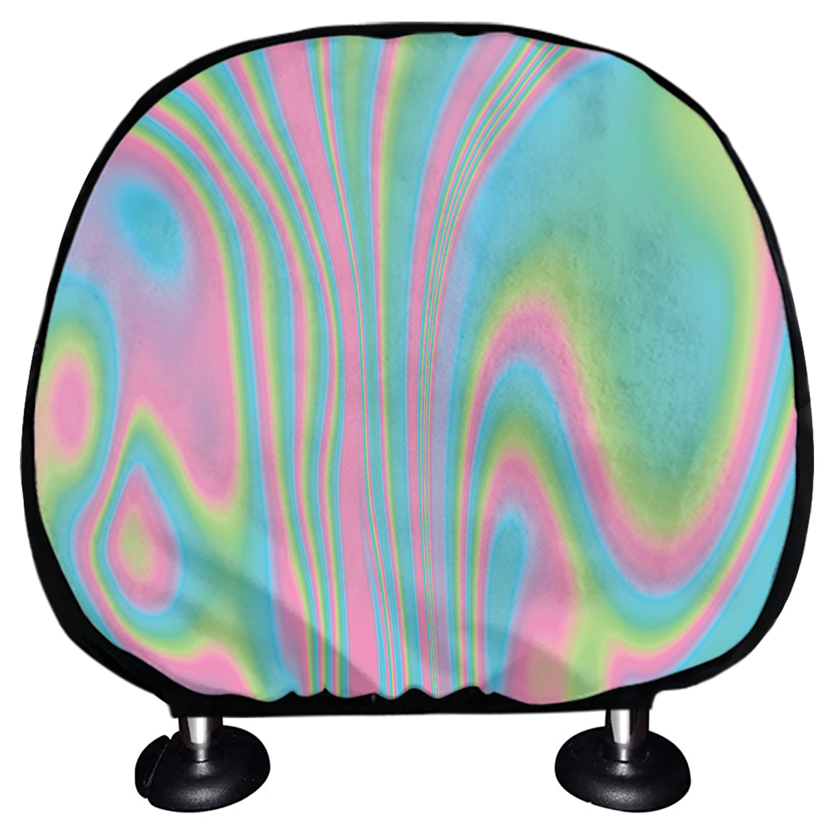 Rainbow Holographic Print Car Headrest Covers