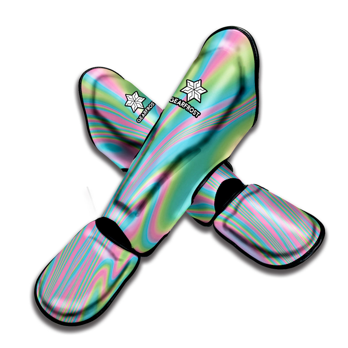 Rainbow Holographic Print Muay Thai Shin Guard
