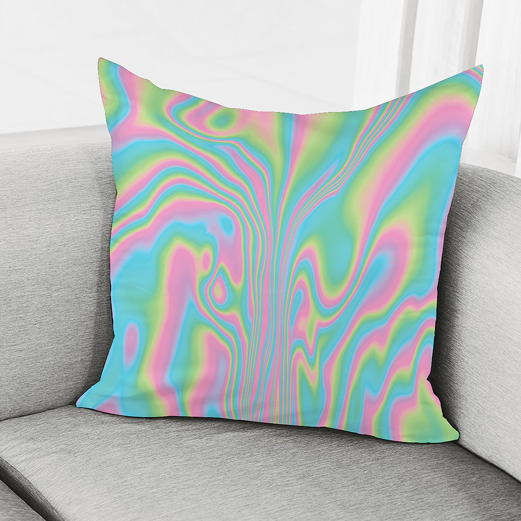 Rainbow Holographic Print Pillow Cover