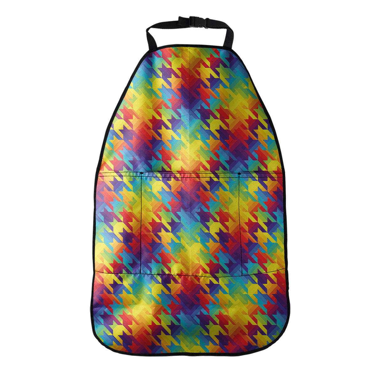 Rainbow Houndstooth Pattern Print Car Seat Organizers