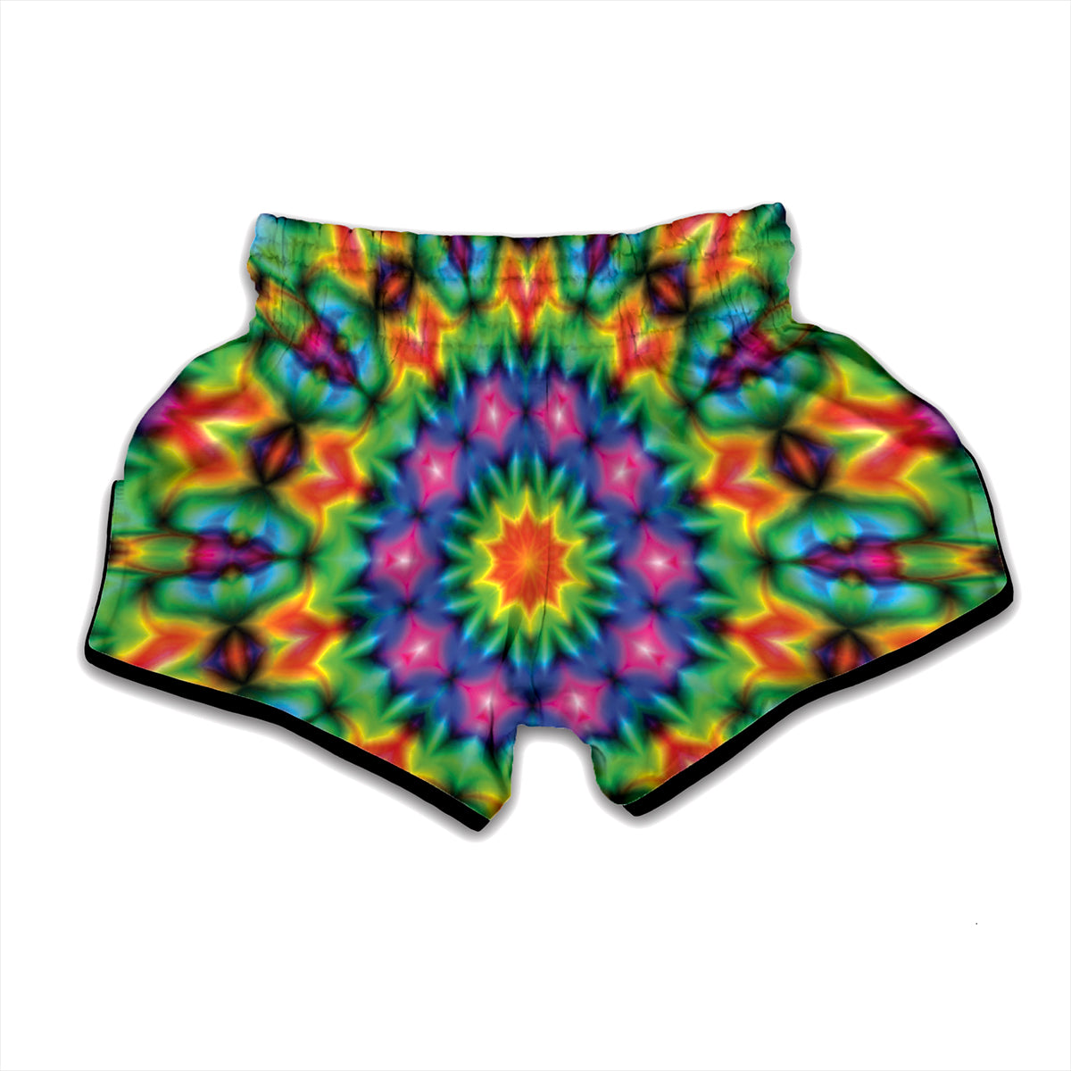 Rainbow Kaleidoscope Print Muay Thai Boxing Shorts