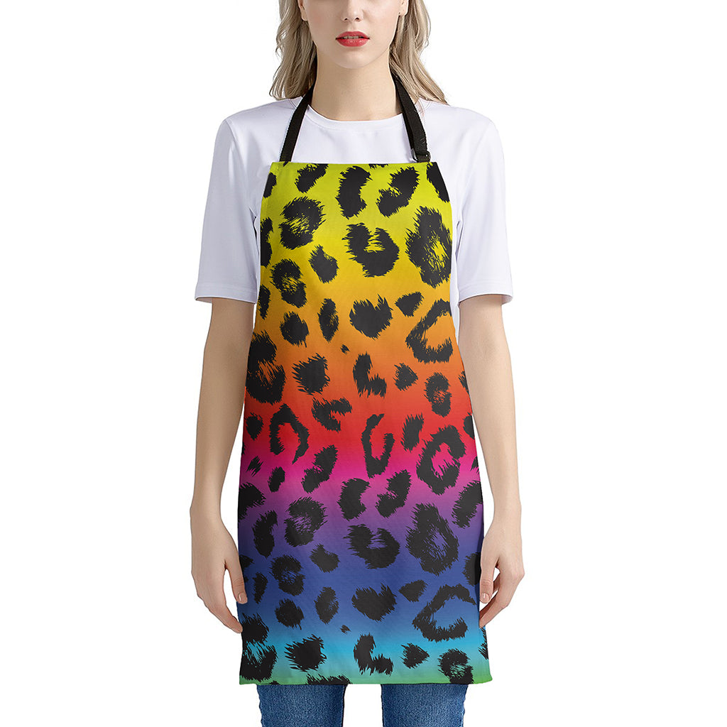 Rainbow Leopard Print Apron