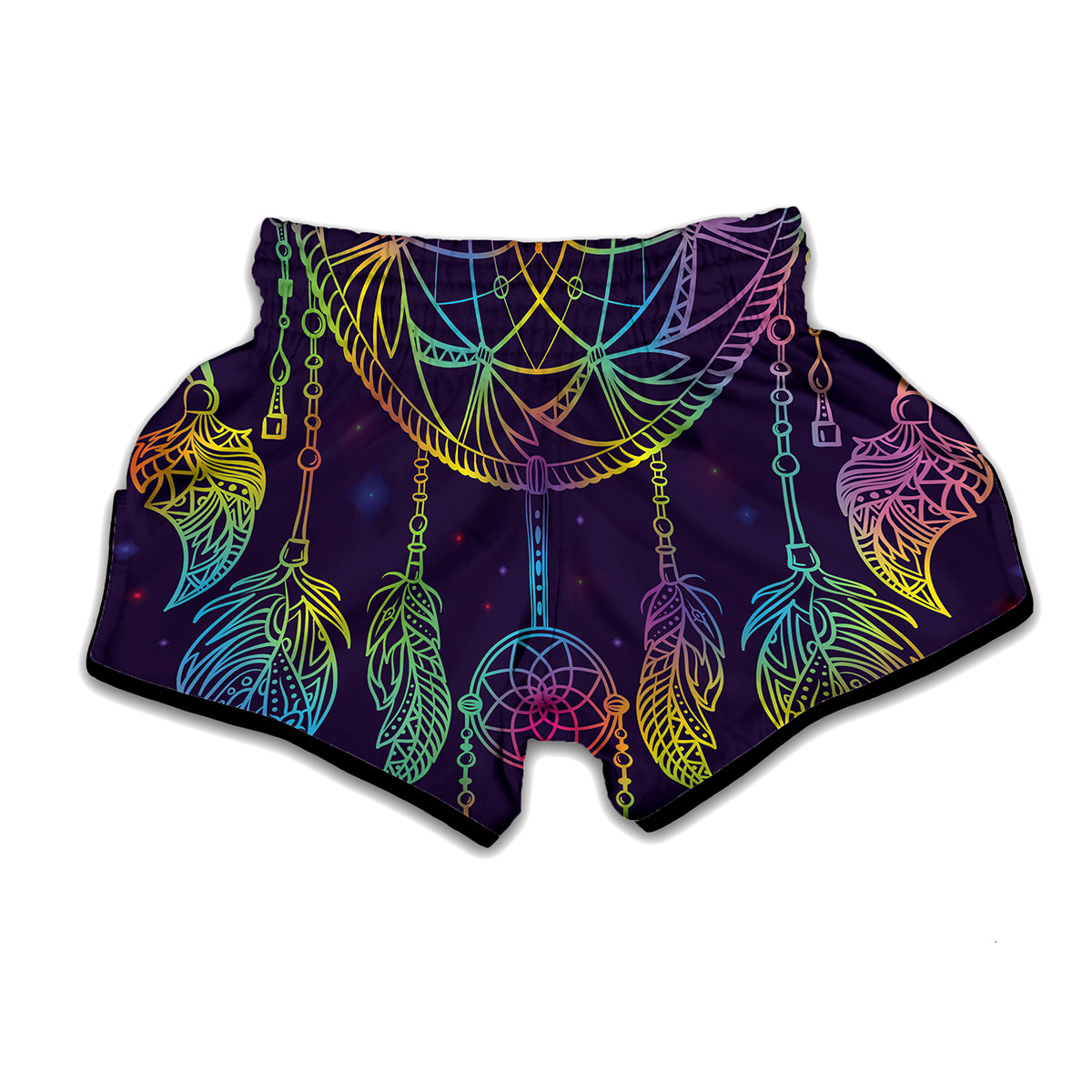 Rainbow Native Dream Catcher Print Muay Thai Boxing Shorts