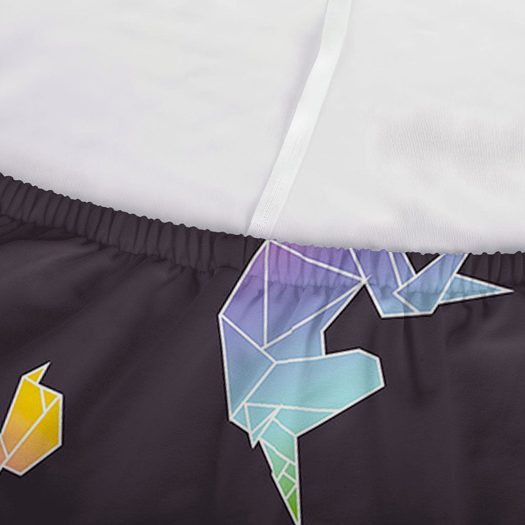 Rainbow Origami Unicorn Pattern Print Sofa Cover