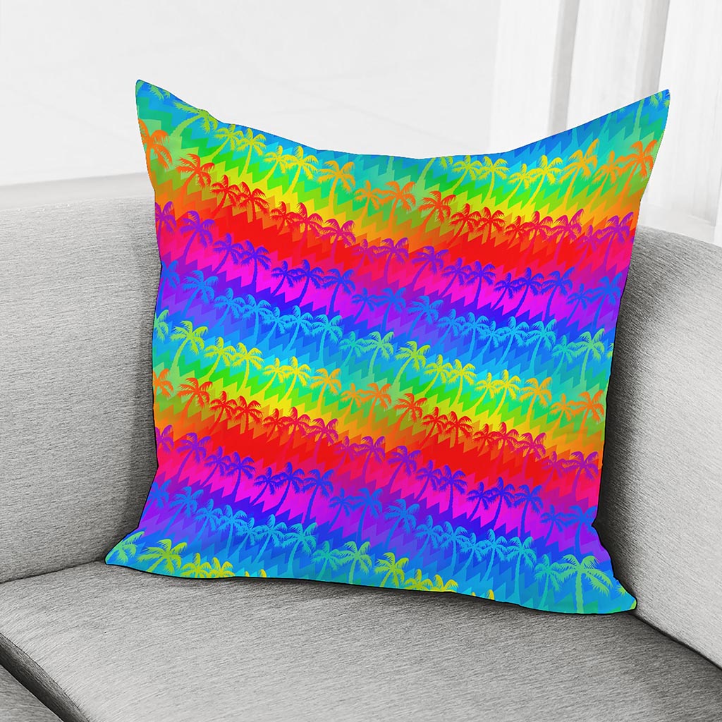 Rainbow Palm Tree Pattern Print Pillow Cover