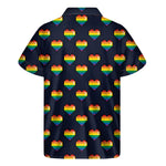 Rainbow Pixel 8-Bit LGBT Pride Heart Men's Short Sleeve Shirt
