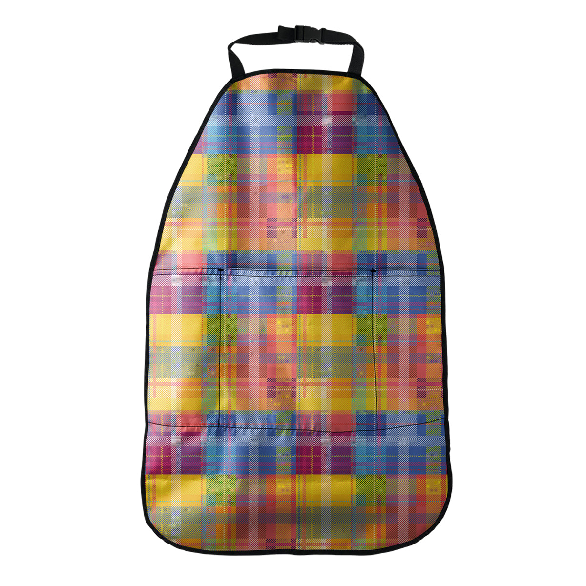 Rainbow Plaid Pattern Print Car Seat Organizers