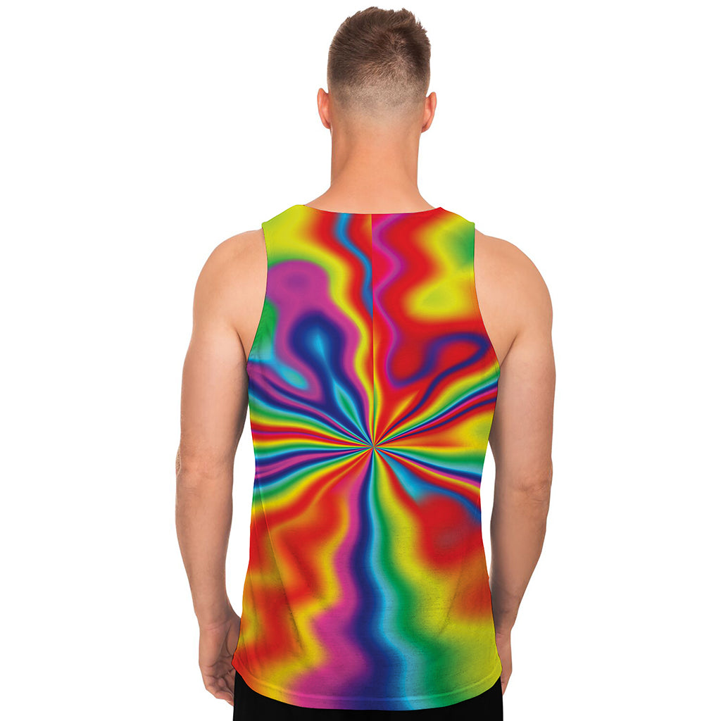 Rainbow Psychedelic Print Men's Tank Top