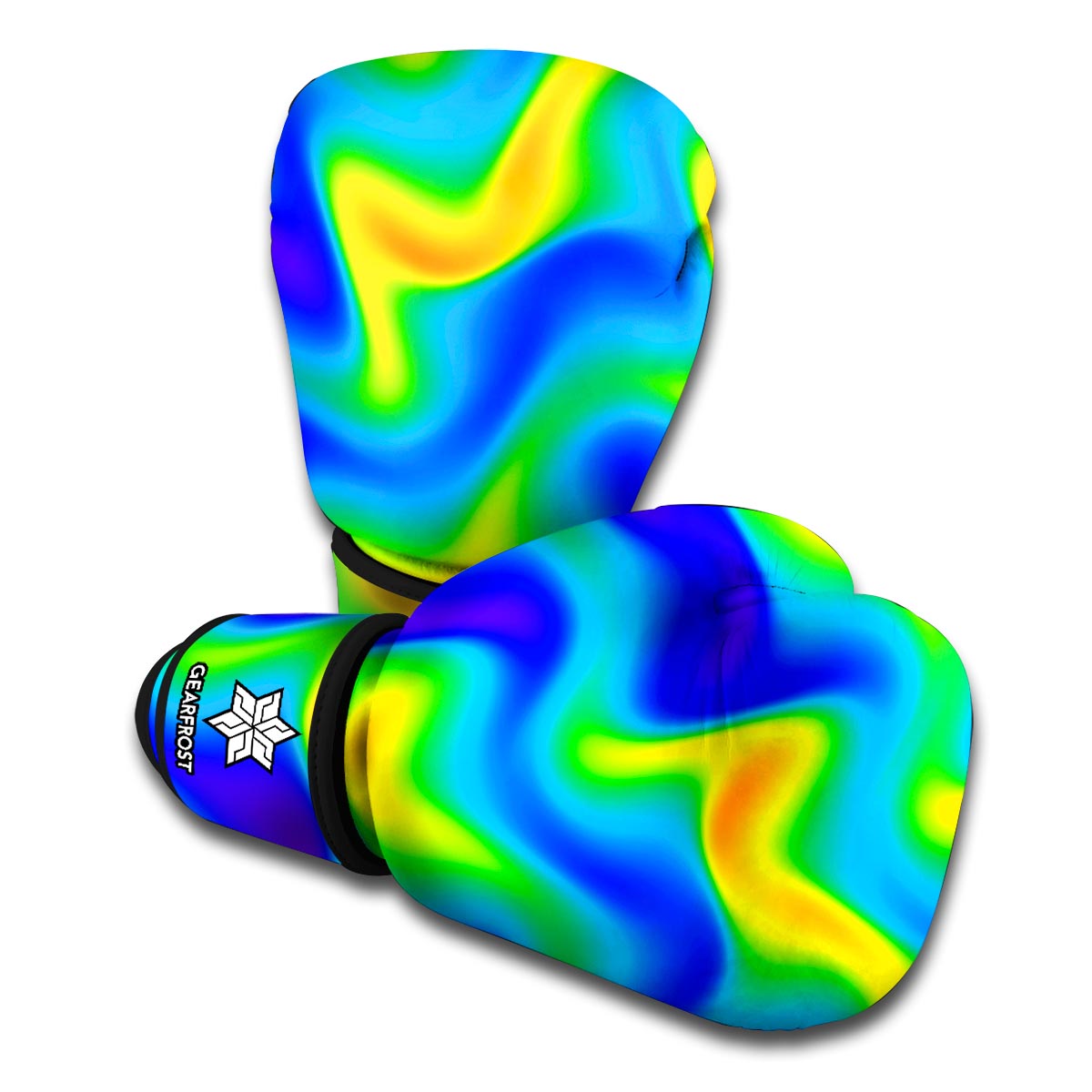 Rainbow Pixel Print Pattern Boxing Gloves main image 0