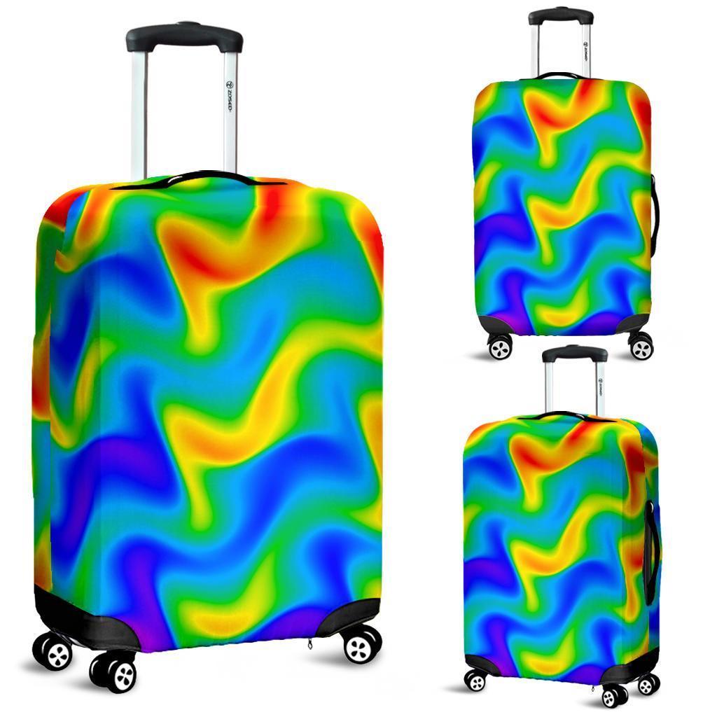 Rainbow Psychedelic Trippy Print Luggage Cover GearFrost