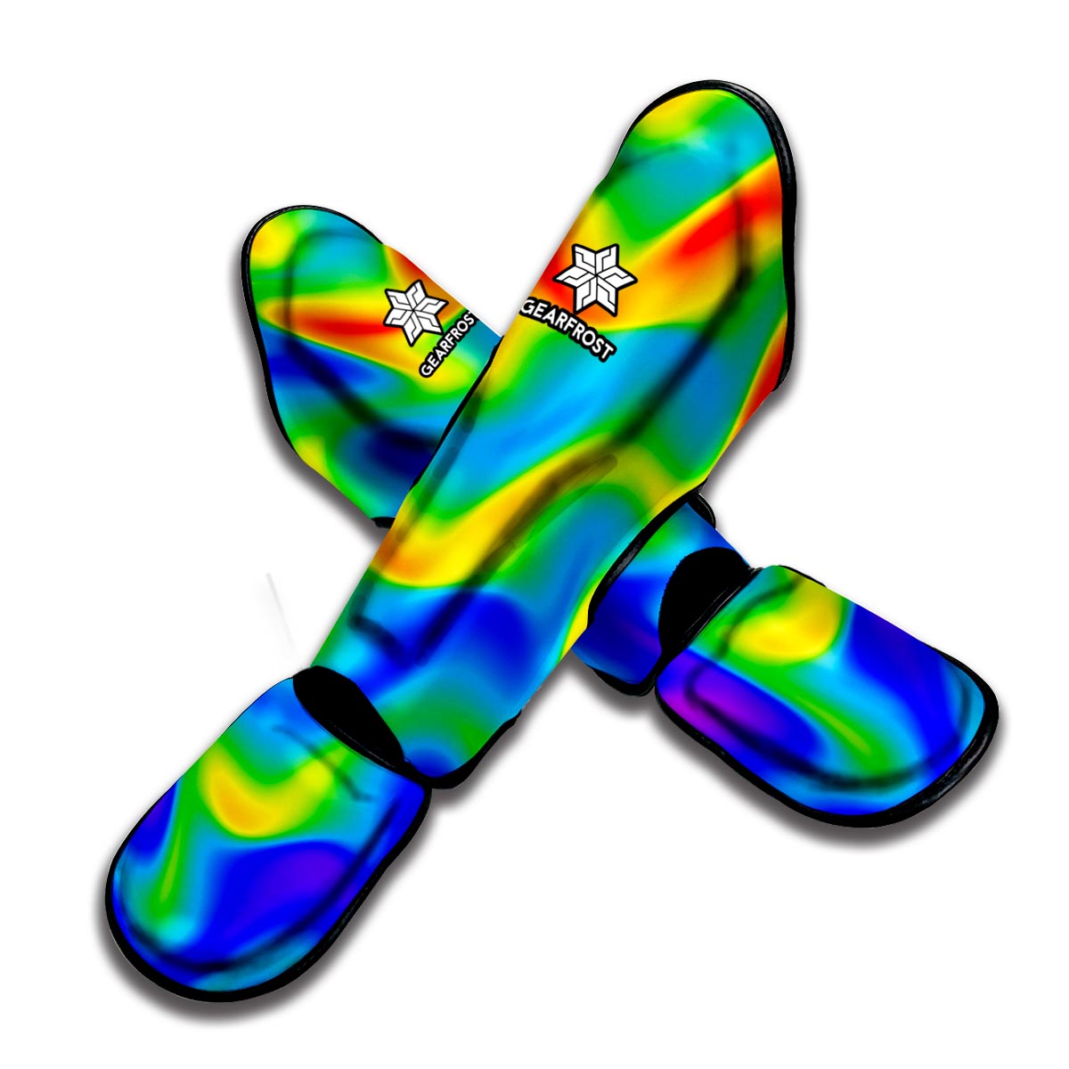Rainbow Psychedelic Trippy Print Muay Thai Shin Guard