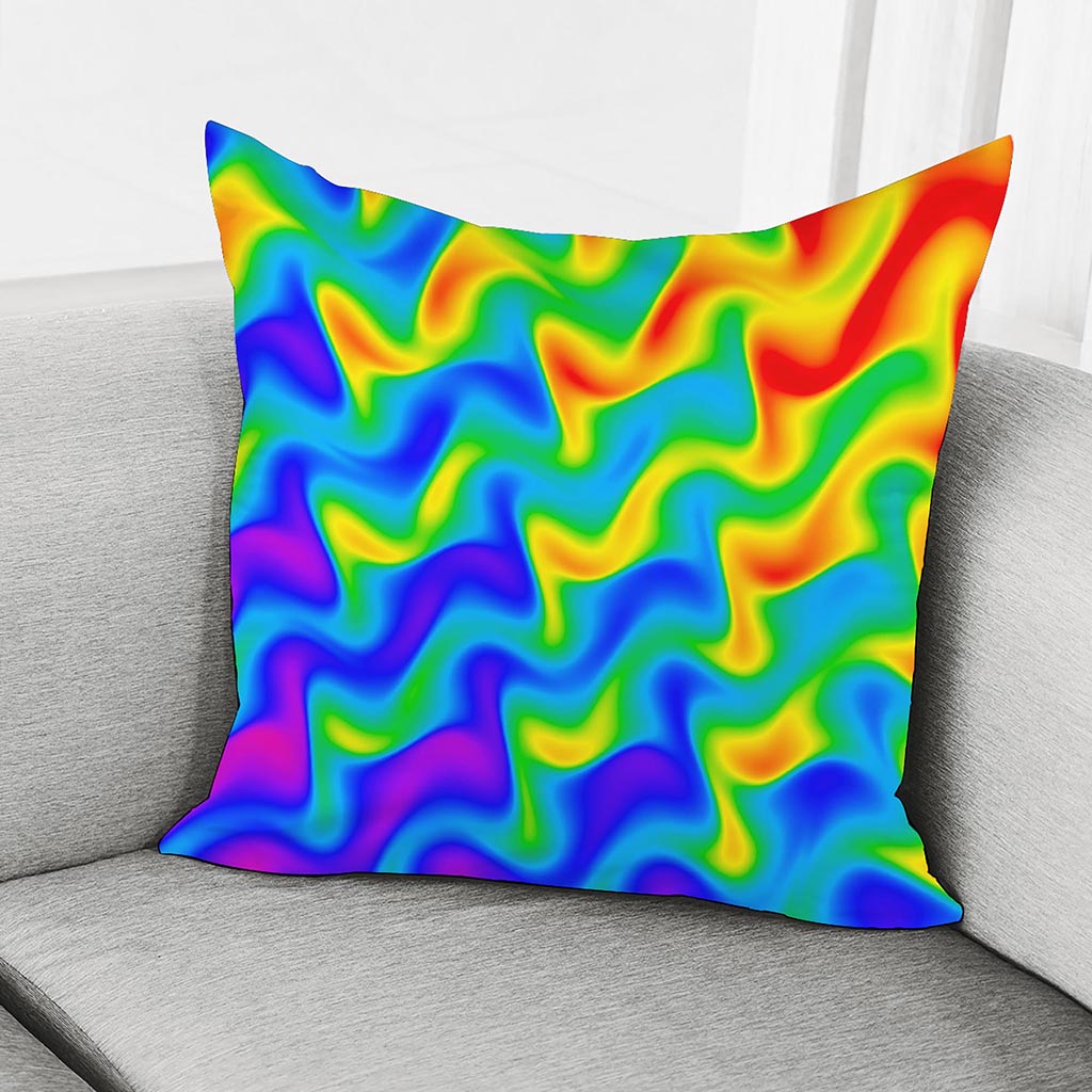 Rainbow Psychedelic Trippy Print Pillow Cover