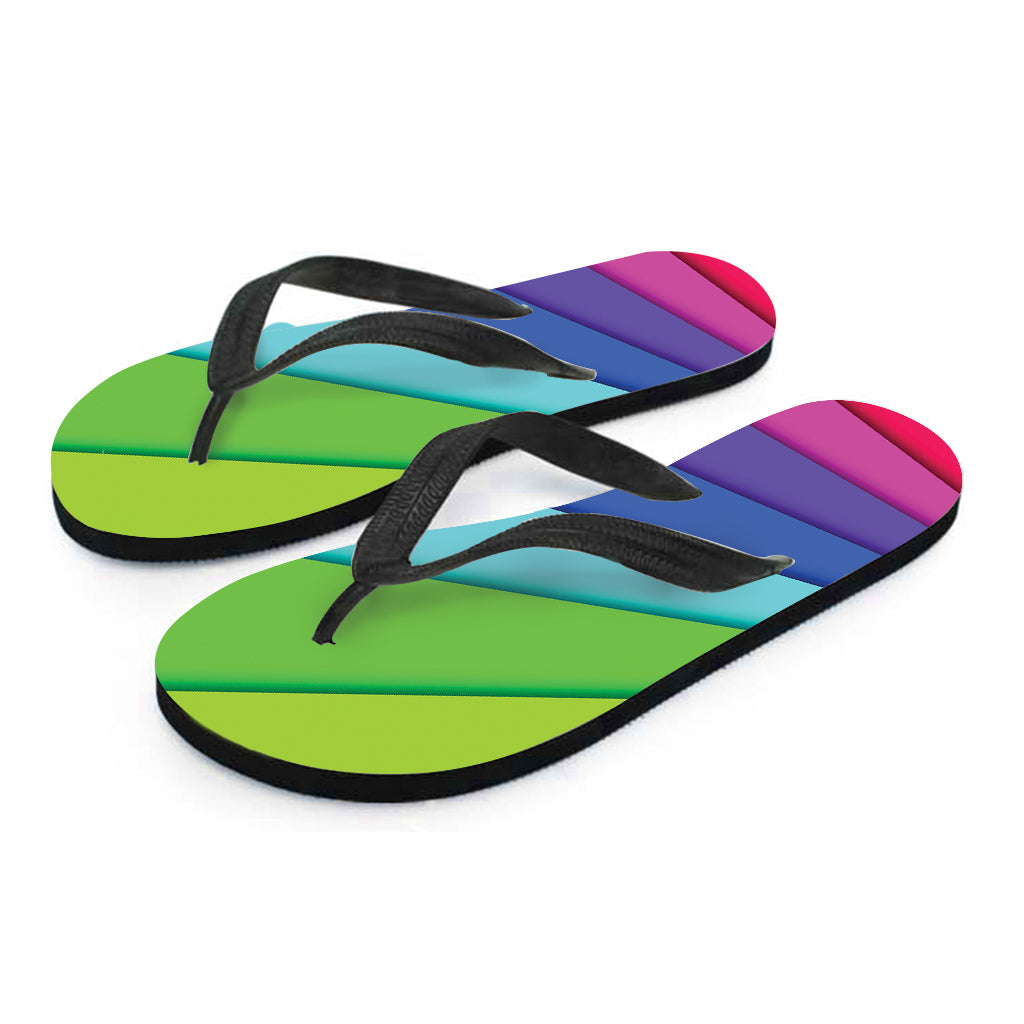 Rainbow Shades Print Flip Flops