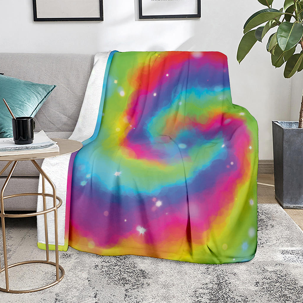 Rainbow Spiral Tie Dye Print Blanket