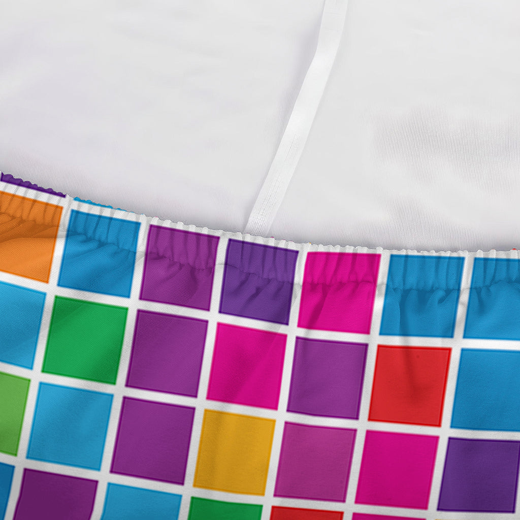 Rainbow Squares Pattern Print Sofa Cover