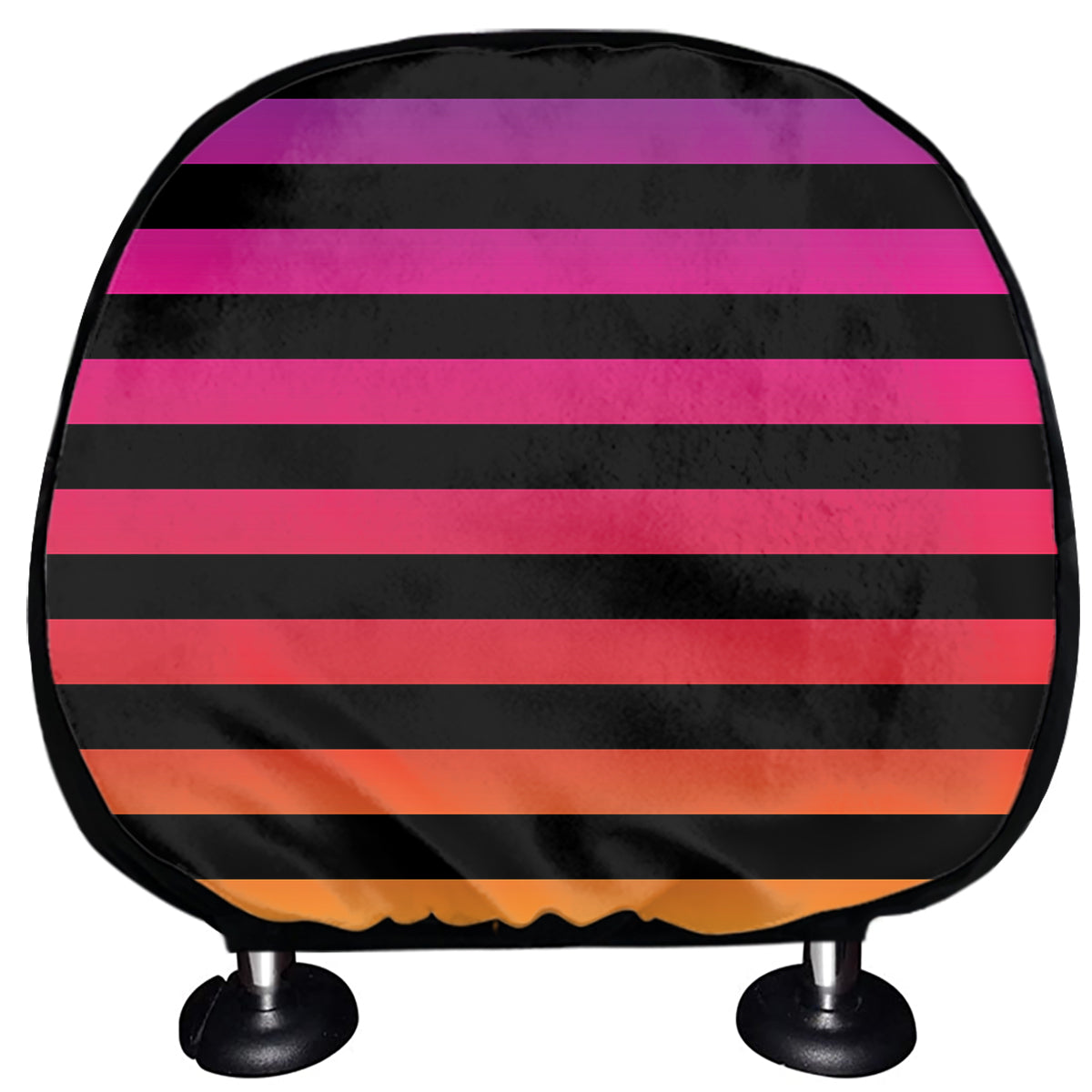 Rainbow Striped Pattern Print Car Headrest Covers