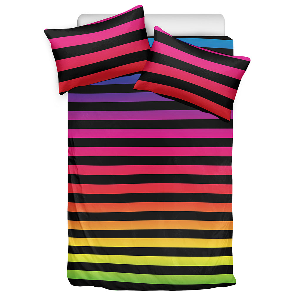Rainbow Striped Pattern Print Duvet Cover Bedding Set