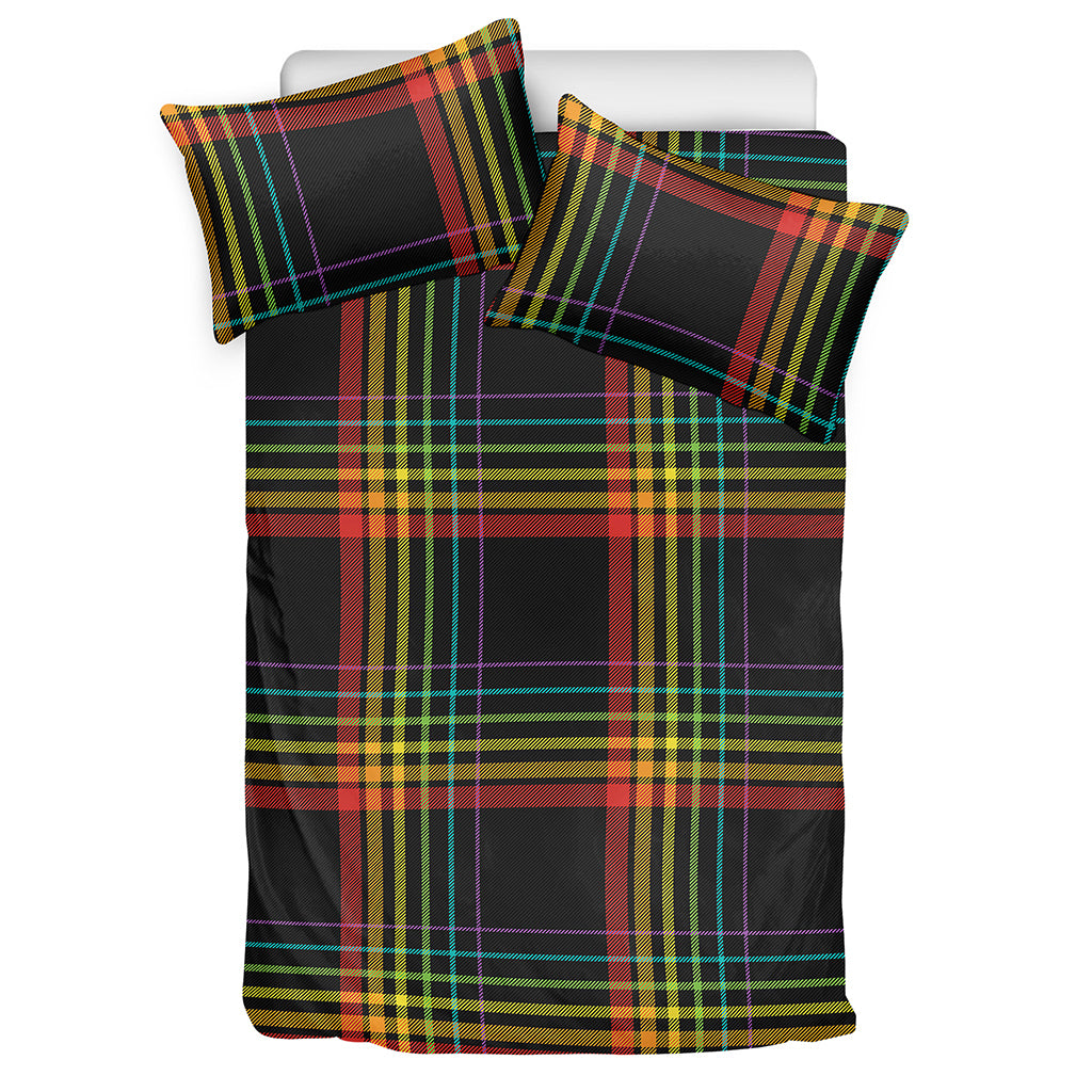 Rainbow Tartan Pattern Print Duvet Cover Bedding Set