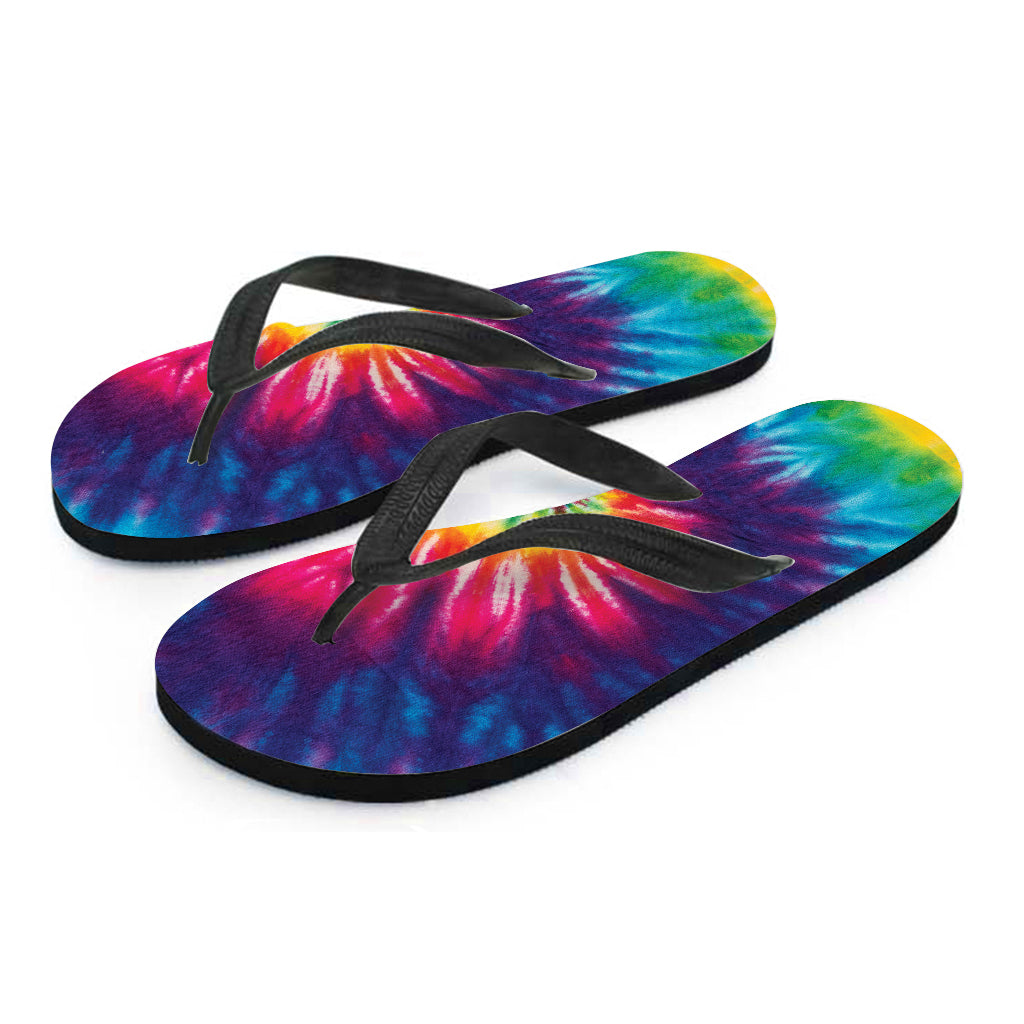Rainbow Tie Dye Print Flip Flops