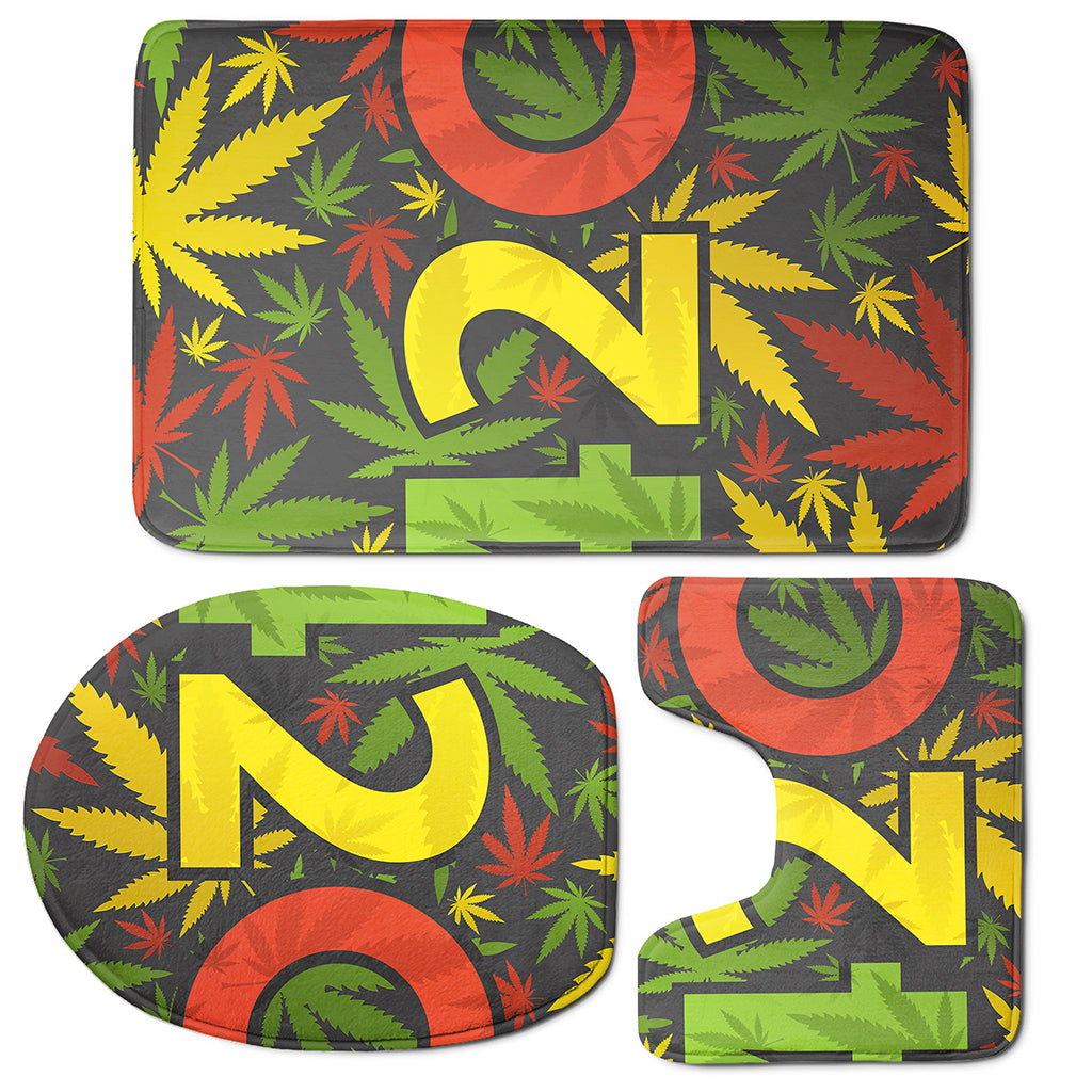 Rasta 420 Print 3 Piece Bath Mat Set