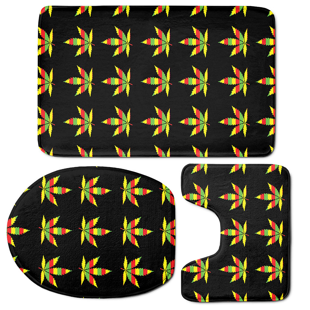 Rasta Flag Pattern Print 3 Piece Bath Mat Set