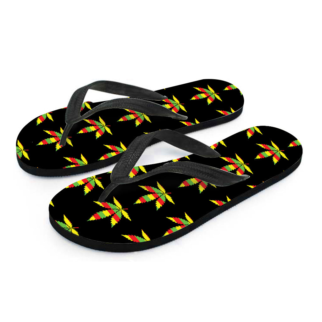 Rasta Flag Pattern Print Flip Flops