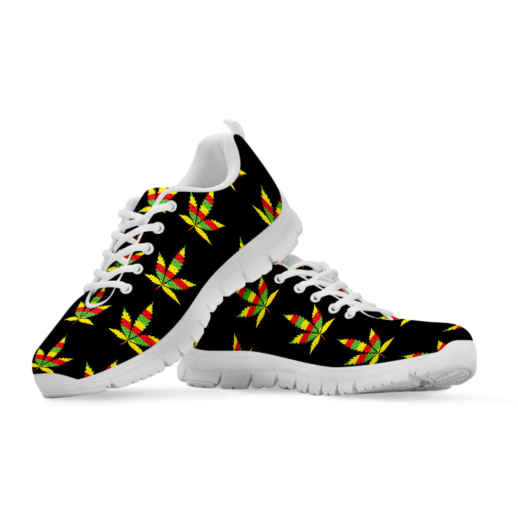 Rasta Flag Pattern Print White Sneakers