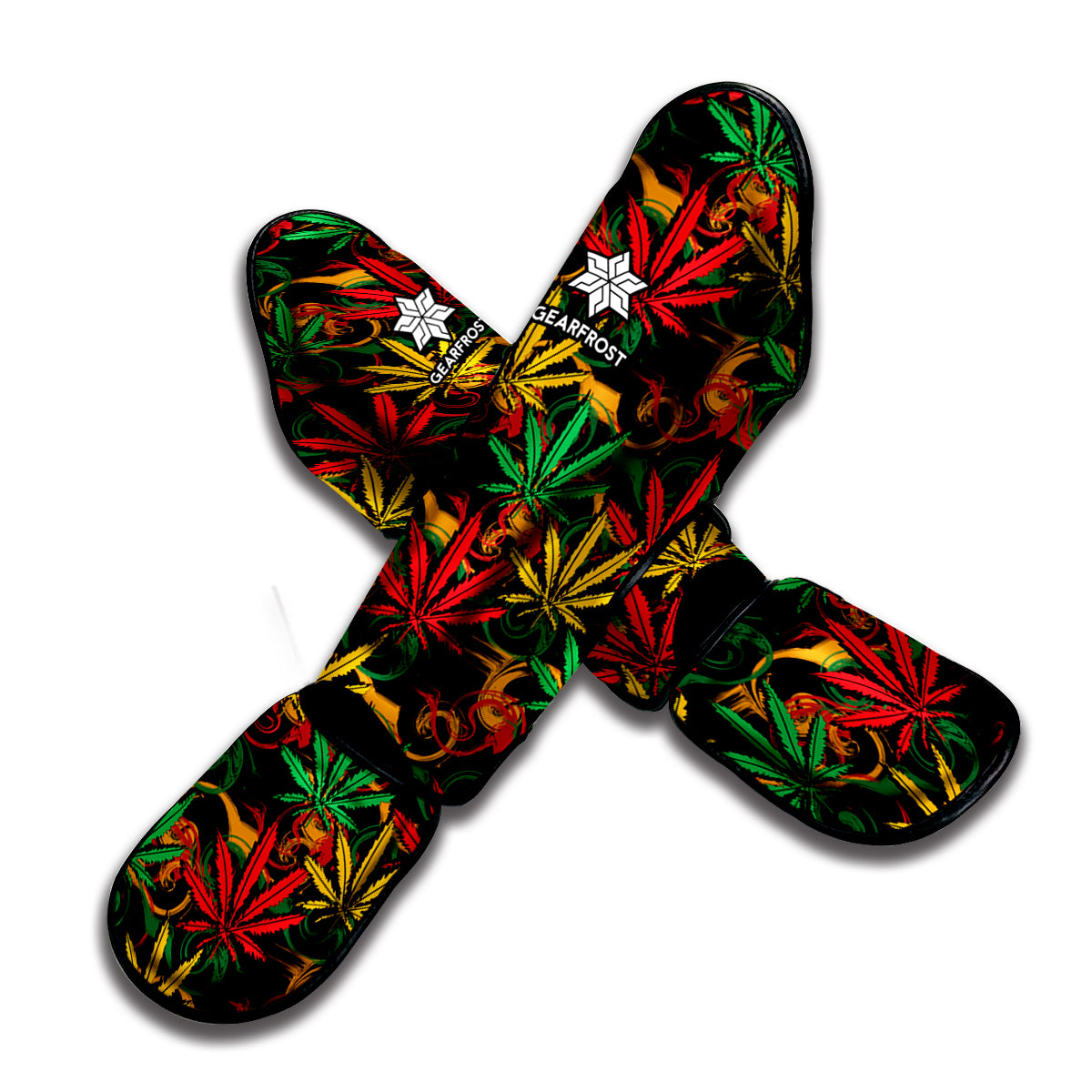 Rasta Marijuana Pattern Print Muay Thai Shin Guard