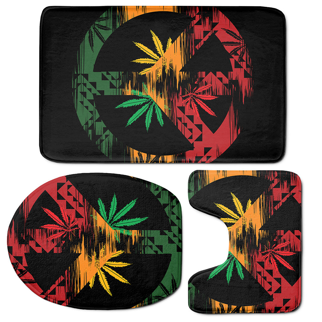 Rasta Peace Sign Print 3 Piece Bath Mat Set