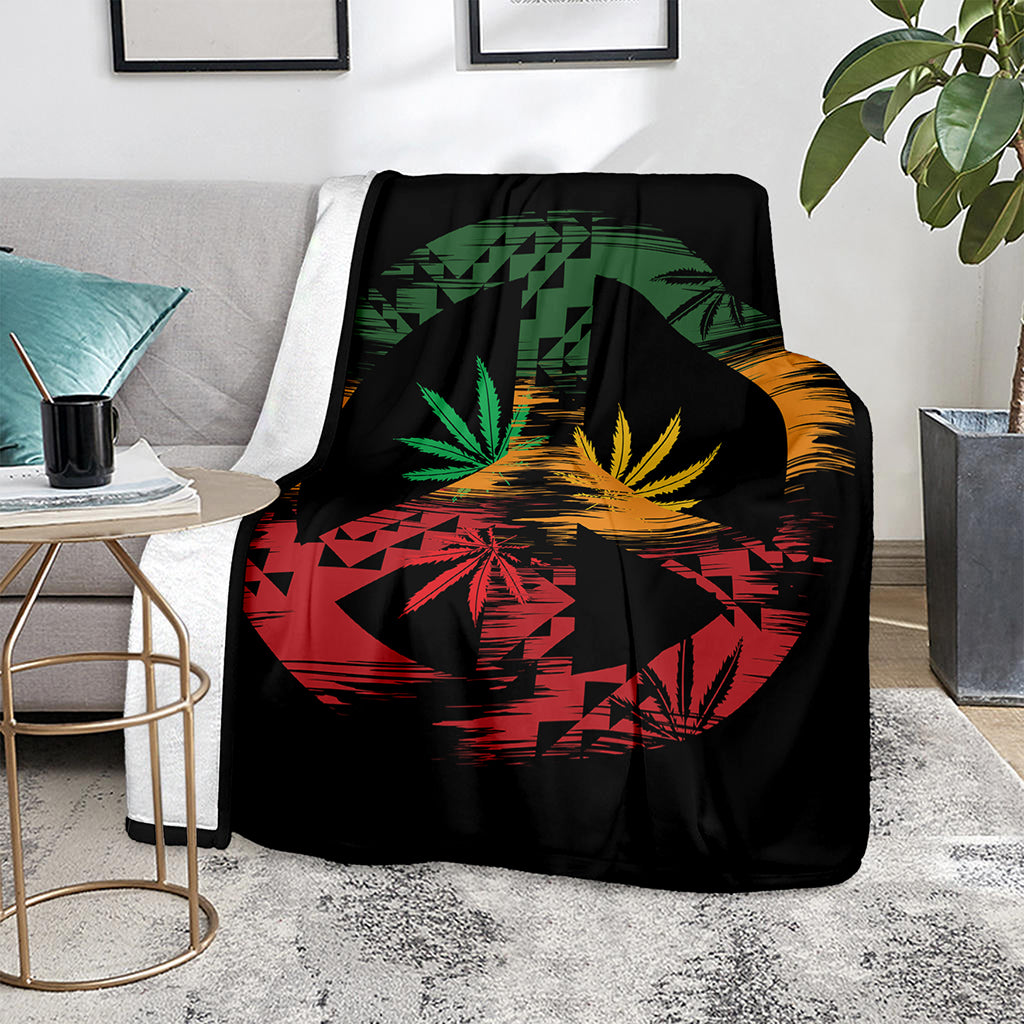 Rasta Peace Sign Print Blanket