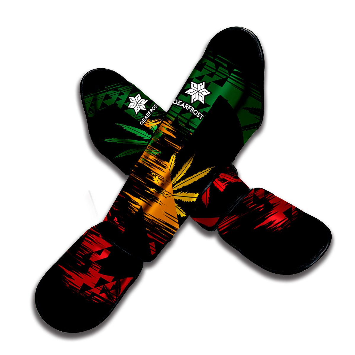Rasta Peace Sign Print Muay Thai Shin Guard
