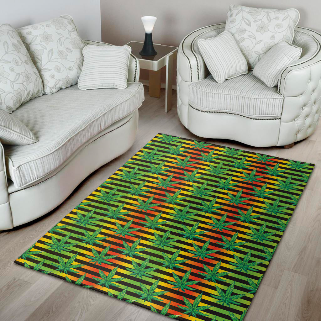 Rasta Striped Pattern Print Area Rug