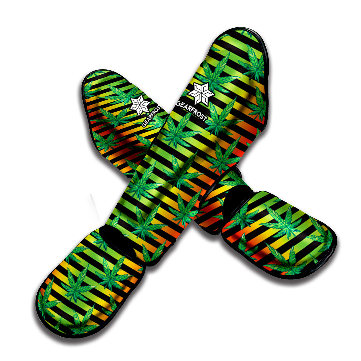 Rasta Striped Pattern Print Muay Thai Shin Guard