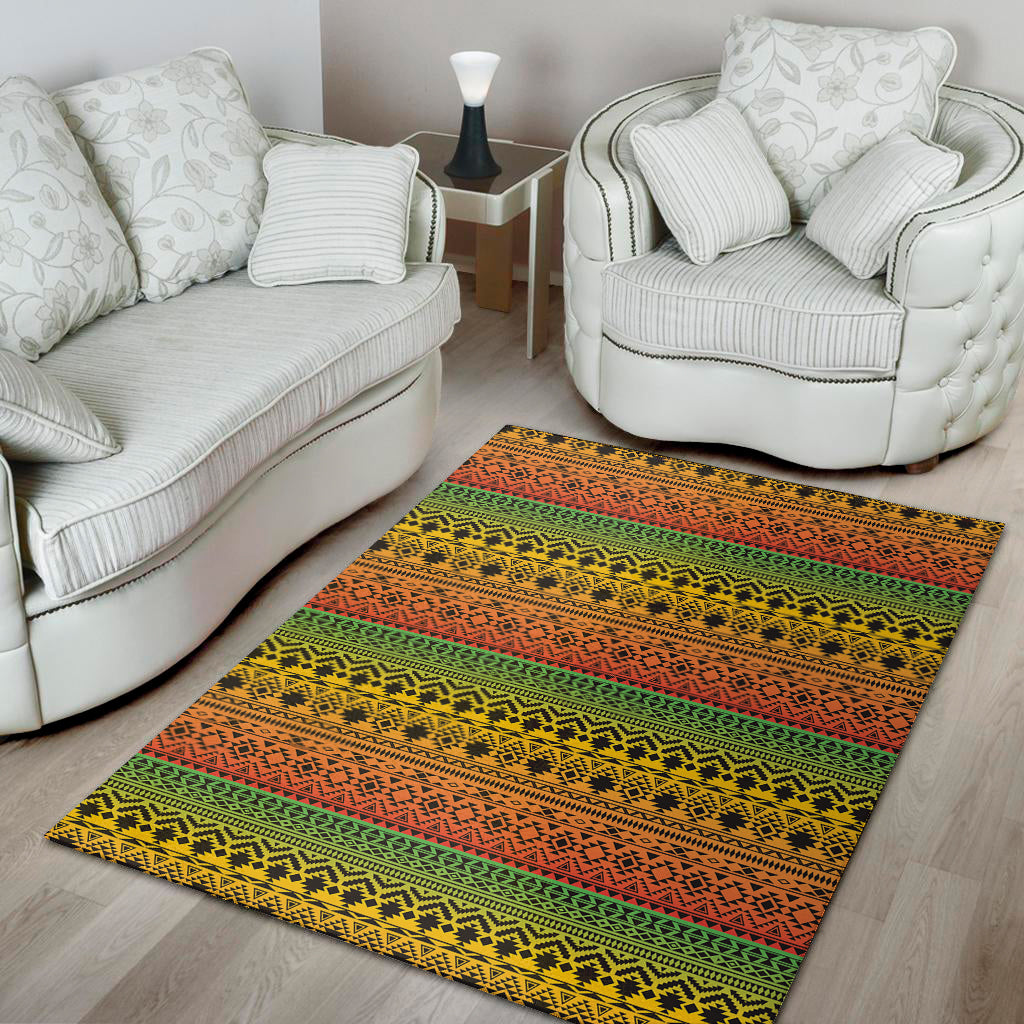 Rasta Tribal Pattern Print Area Rug