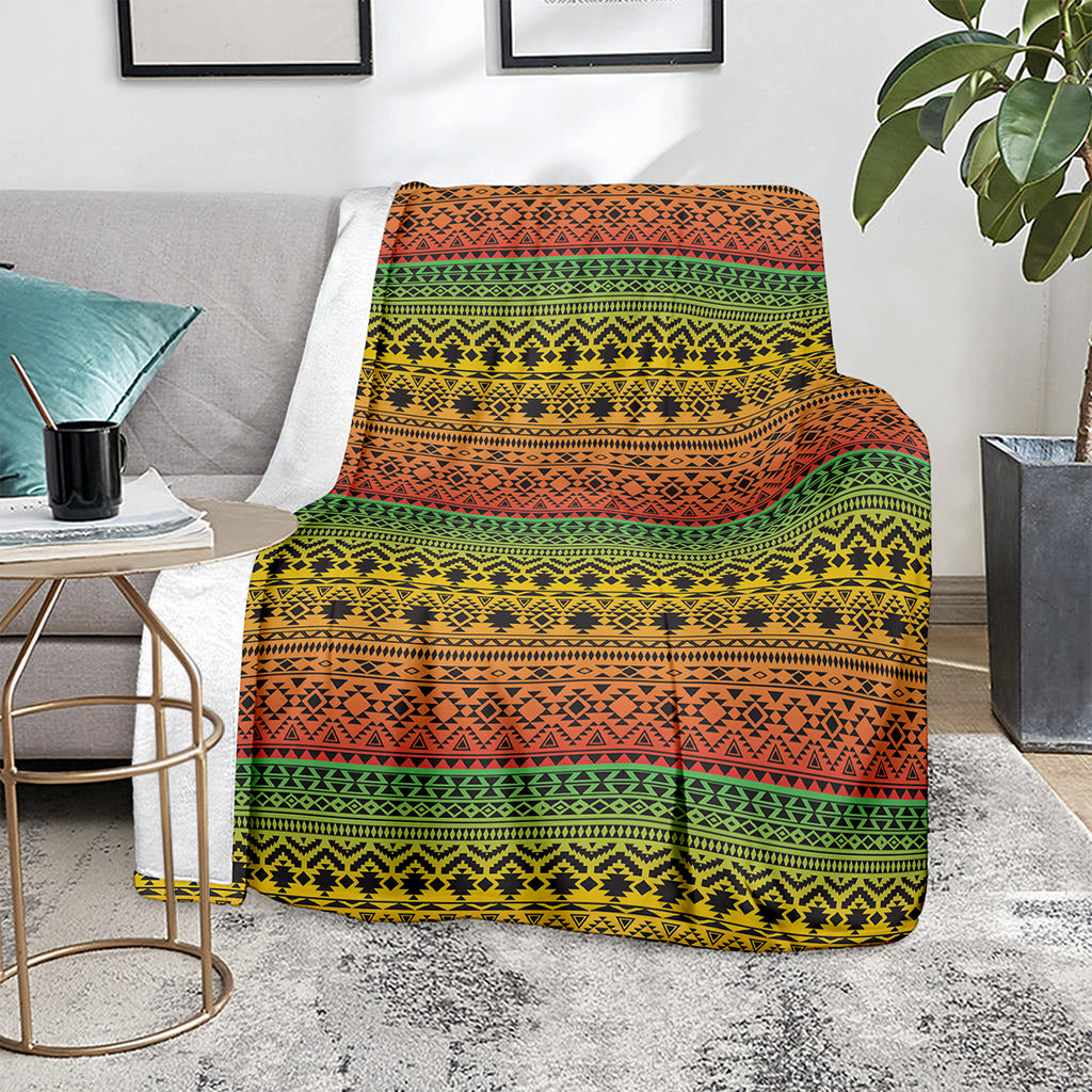 Rasta Tribal Pattern Print Blanket