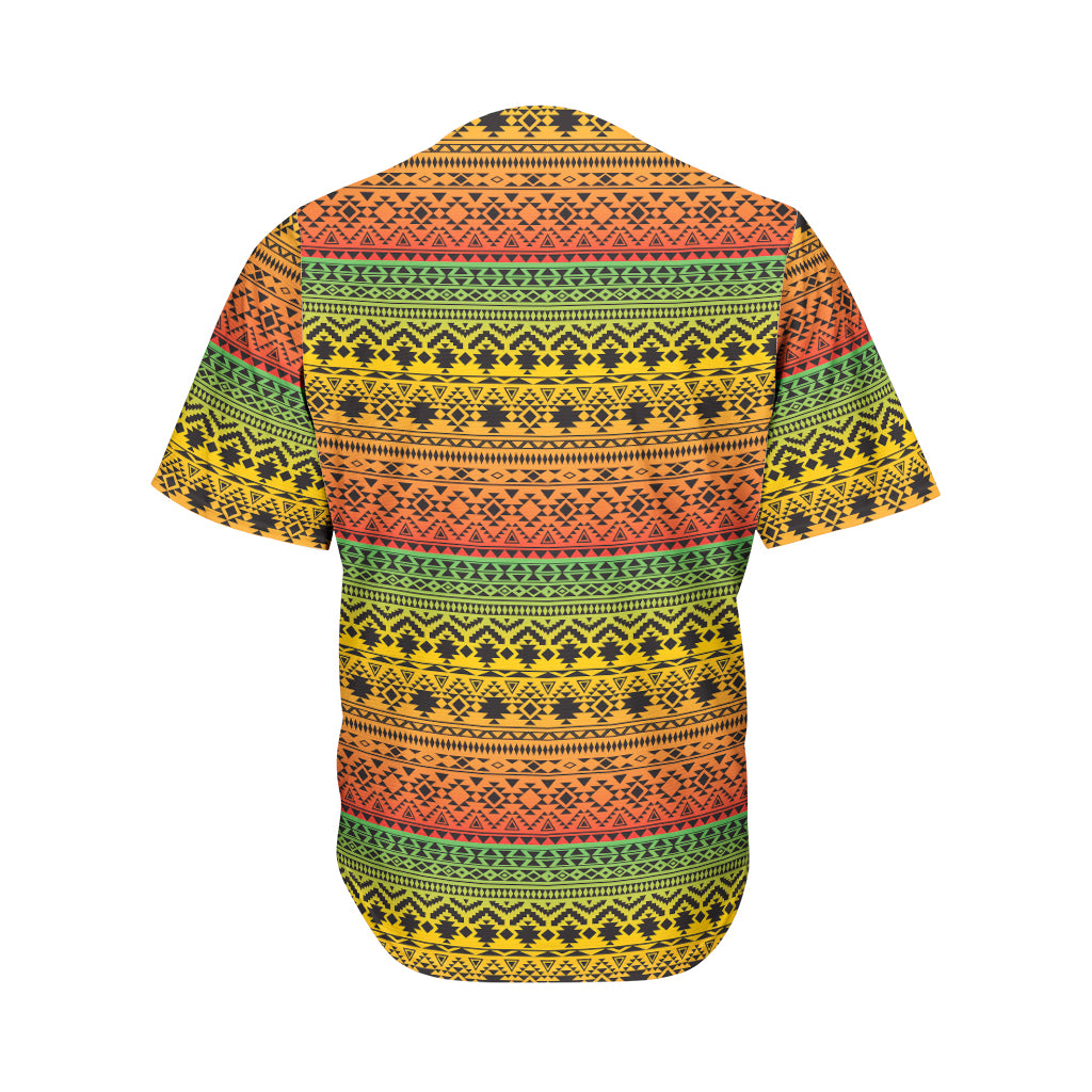 Rasta Tribal Pattern Print Men's Baseball Jersey