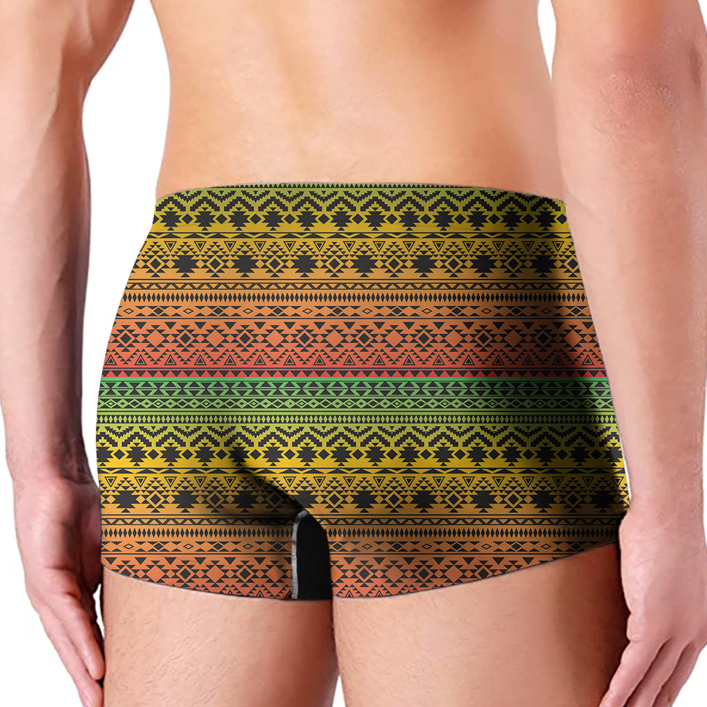 Rasta Tribal Pattern Print Men's Boxer Briefs