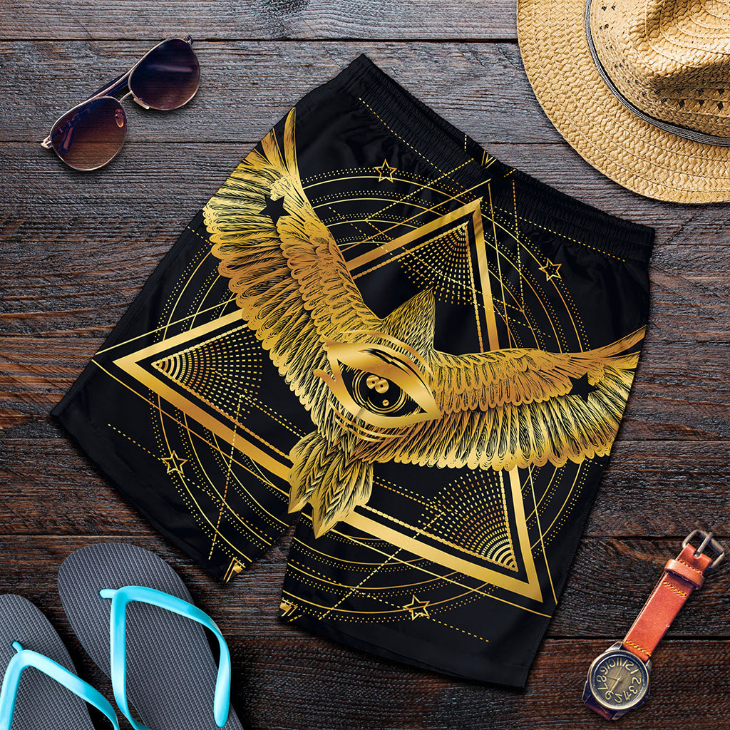 Raven Masonic Eye Print Men's Shorts