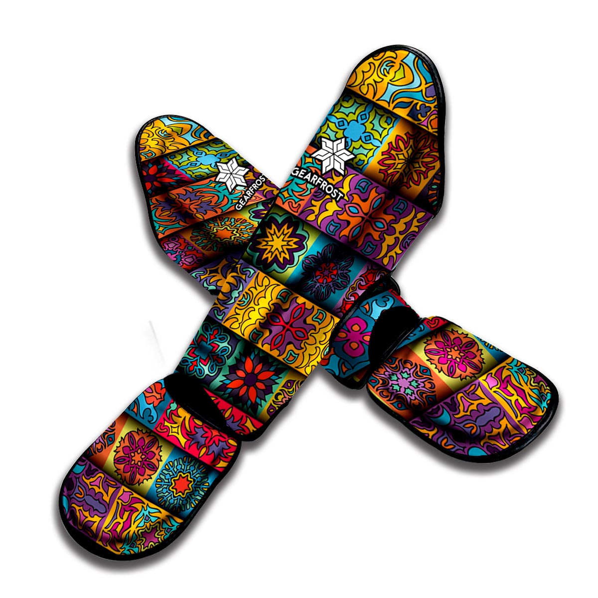 Rectangle Mandala Bohemian Pattern Print Muay Thai Shin Guard