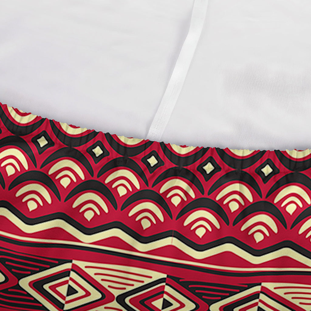 Red African Tribal Pattern Print Sofa Cover