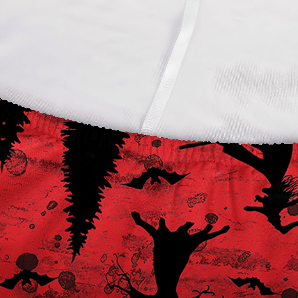 Red And Black Horror Witch Pattern Print Sofa Cover