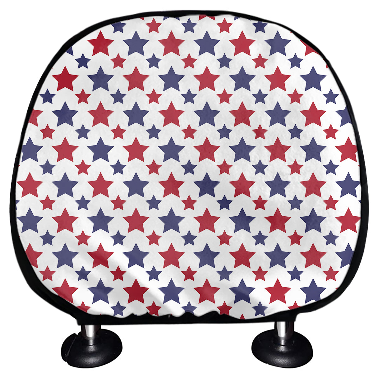 Red And Blue American Star Pattern Print Car Headrest Covers