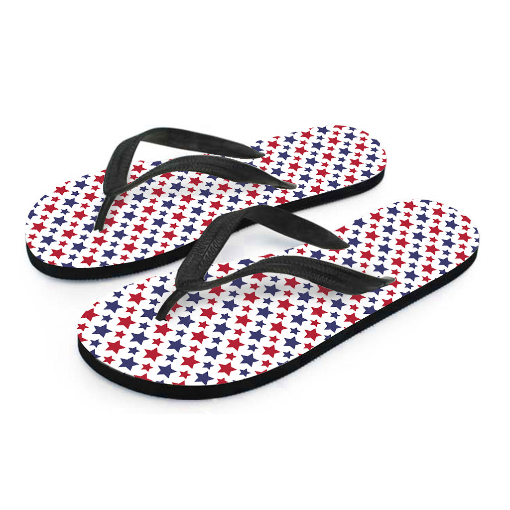 Red And Blue American Star Pattern Print Flip Flops