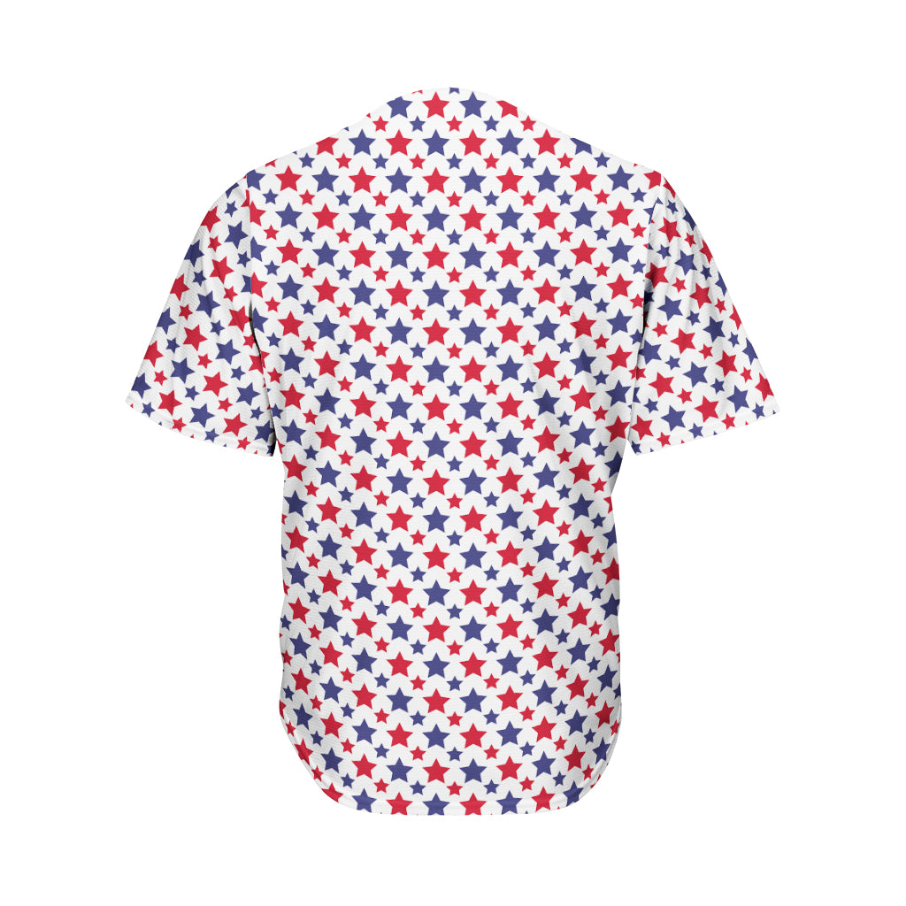 Red And Blue American Star Pattern Print Men's Baseball Jersey